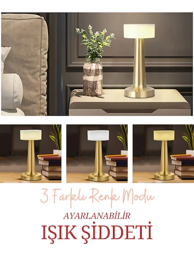 Dekoratif Şarjlı Dokunmatik Gece Lambası Ve Led Masa Lambası