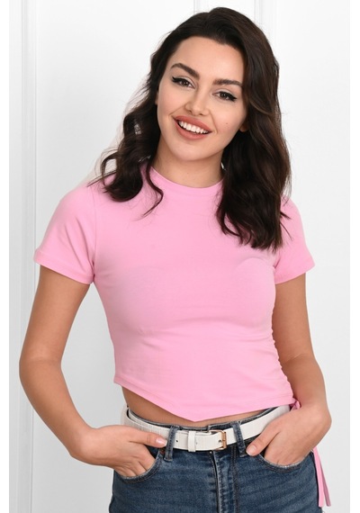 Büzgü Detaylı Kısa Kollu Tshirt 9958 001