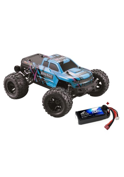 Haiboxing 1/16th scale 4WD Brushless Truck Uzaktan Kumandalı Araba RTR (Mavi) + 1300 mAh 7.4V 2S 30C Lipo Batarya