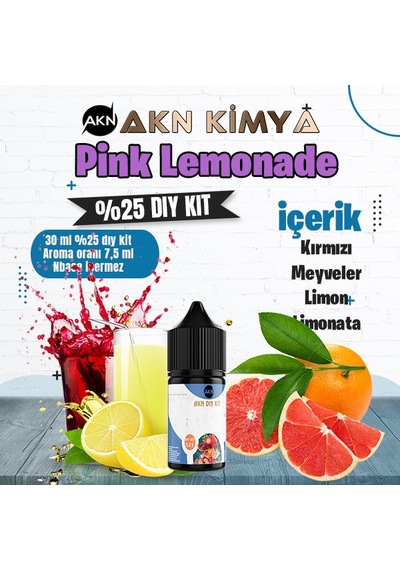 Pink Lemonade Yoğun Dıy Kit Kırmızı Meyveler Limon Gıda Aroması %25 Oranda Aroma İçerir Hazır Değildir 30 Ml