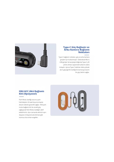 Viofo T130 3 Kameralı Wifi Gps Modüllü Qhd 2K Araç Kamerası