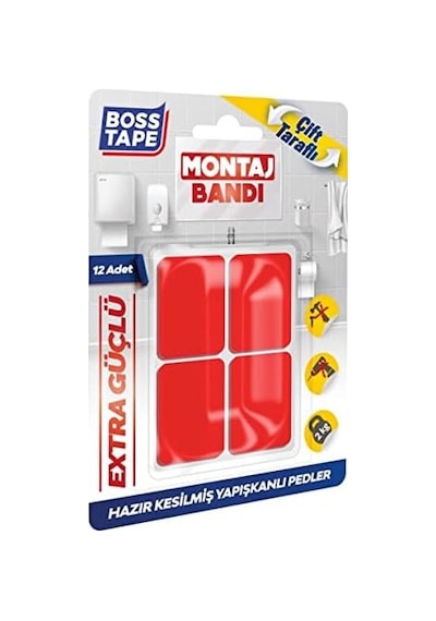Tape Hazır Kesilmiş 12 Adet Çift Taraflı Montaj Bandı