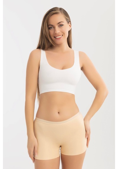 Basic Lazer Kesim Dikişsiz Kadın Boxer Külot 3'lü Paket Renkli Çok Renkli
