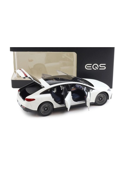 1:18 Ölçek Nzg 2022 Mercedes Benz Eqs V297 Opalite White Diecast Metal Minyatür Model Araba 25cm
