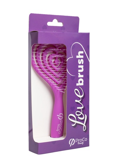 Love Brush Esnek Kalp Saç Fırçası - Yumuşak Dokulu, Saç Açma Ve Tarama Mor