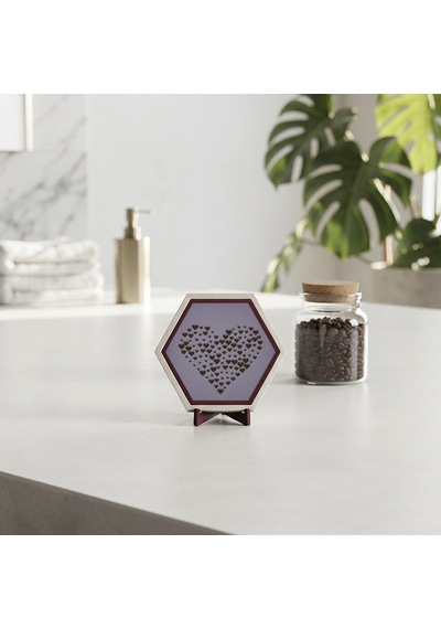 Minimalist Kalp Mozaiği Masaüstü Süsü, Çalışma Alanınıza Şıklık Katan Modern Bir Dokunuş 10x10 Cm, Mor