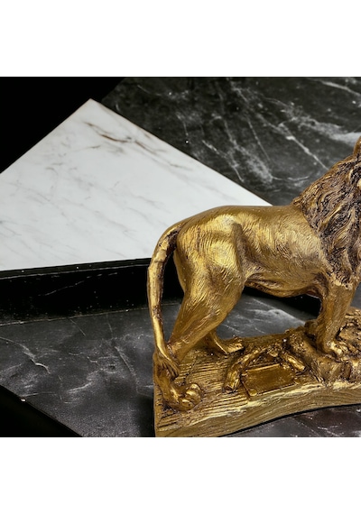 Doremcy Dekoratif Tablalı Aslan Biblo Gold