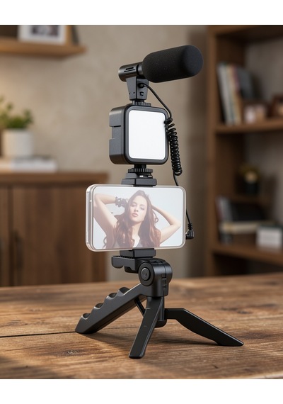 Vlog Video Tutucu Kumandalı Mikrofon Led Işık Model Belirtilmemiş