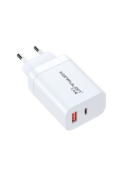 Ilkeshop Konfulon C99q 65w Pd Destekli Type-c Ve Usb Çift Çıkışlı Hızlı Şarj Adaptörü - Beyaz