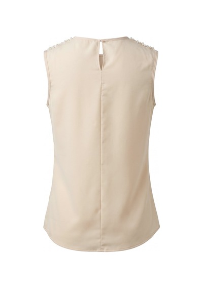 Sateen İnci Detaylı Bluz - Bej-137355