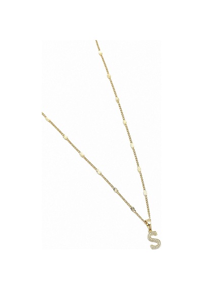 Xuping Gold Renkli, Zirkon Taşlı S Harfi Kolyesi - 45 Cm Anti-alerjik