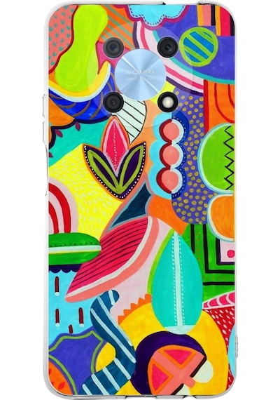 Huawei Nova Y90 İle Uyumlu Retro Color 6 Kamera Korumalı Şeffaf Kılıf Şeffaf