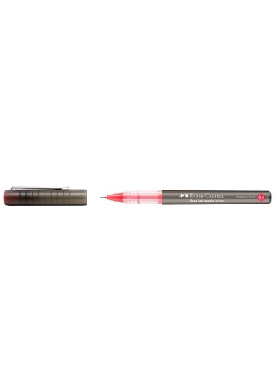 Faber-castell Free Ink Roller Kalem 0.5, Kırmızı, Silinmez Kalıcı Mürekkep, İğne Uçlu, Akıcı Yazım, Mürekke Genel