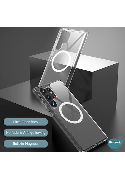 Microsonic Samsung Uyumlu Galaxy S23 Ultra Kılıf MagSafe Clear Soft Şeffaf