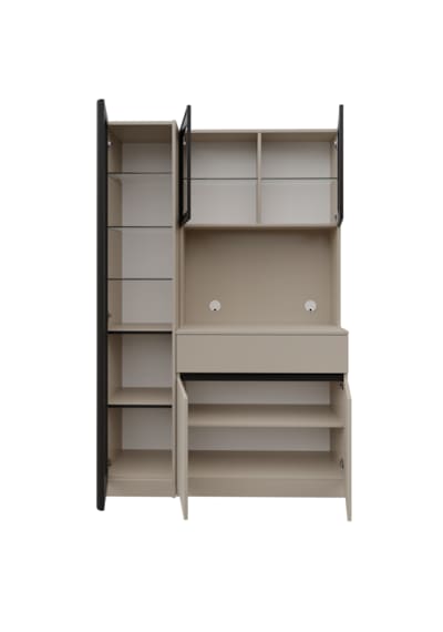 Lora Kum Beji Midi Sol Vitrinli Komple Mdf Led Aydınlatmalı Kahve Köşesi Lora Kum Beji Midi Sol Vitrinli Komple Mdf Led Aydınlatmalı Kahve Köşesi