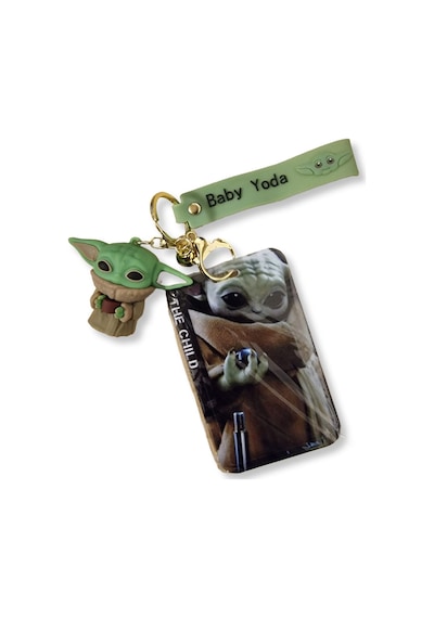 Star Wars Mandalorian The Child Grogu Baby Yoda Figür Anahtarlık Ve Kartlık 2 Si Bir Arada - Model 5