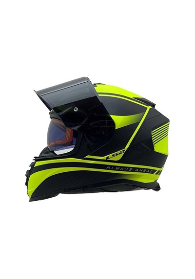 Ls2 Storm 2 Dodger Full Face Motosiklet Kaskı Şeffaf + Siyah Vizörlü Siyah - Sarı