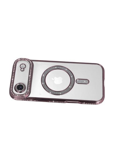 Durukar Apple, Uyumlu iPhone 17 Air Joke Simli Magneticsafe Kılıf - Pembe