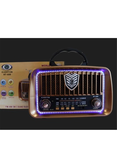 Everton Rt-688 Bluetooth Usb-micro Sd Solarlı Saatli Nostaljik Radyo Kdo