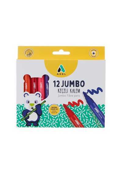 Jumbo Keçeli Kalem, 12 Renk