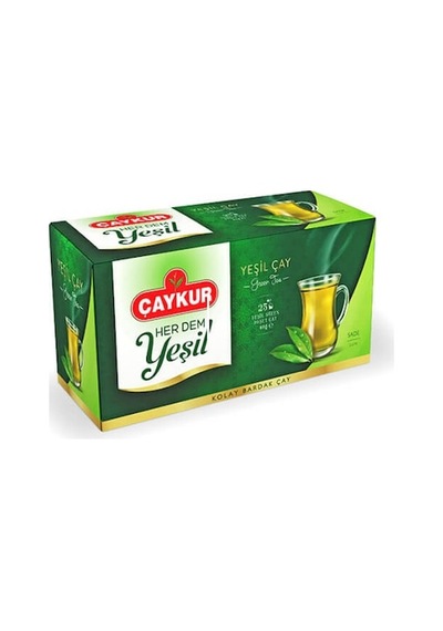 Çaykur Her Dem Sade Yeşil Çay Kolay Bardak Poşet Çay 25 x 1.6 G