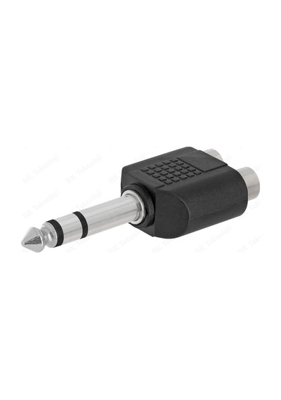 6.35mm 1/4 Erkek Stereo to 2RCA Dişi Çevirici Adaptör