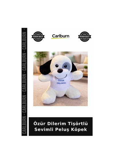 Özür Dilerim Tişörtlü Sevimli Peluş Köpek Erkek Değerli Sürpriz