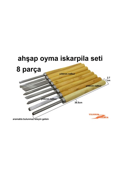 Ağaç Oyma İskarpila Set 8 Parça Uzun Boylu Çelik Hobi Aparat