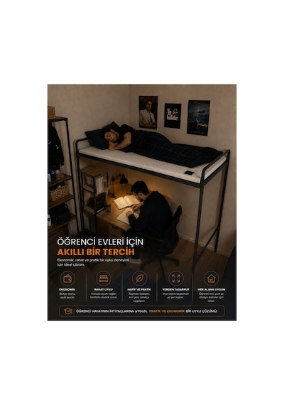 Space Yıkanabilir Kılıflı Yüksek Dns Gri Sünger Kanepe, Koltuk, Yatak Pedi & Şiltesi Topper