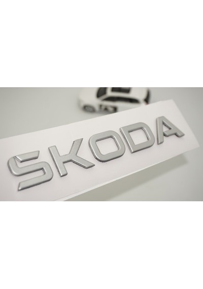 Dk Tuning Enyaq Elroq Ön Kaput Gri Yazı Logo Arma Skoda İle Uyumlu Ön Arma