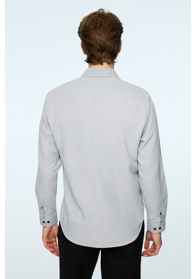 Morven Erkek Siyah Polyester Trend Desenli Dynamic Fit Sert Yaka Gömlek 26mc004071001 Siyah