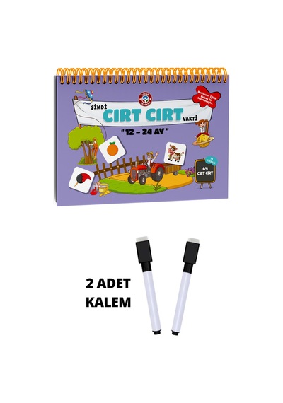 12-24 Ay Cırt Cırtlı Aktivite Eğitici Kitap Ve 2 Tane Silme Özellikli Kalem