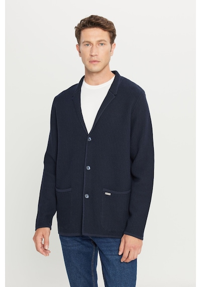 AC&Co / Altınyıldız Classics Erkek Lacı Pamuklu Standart Fit Normal Kesim Mono Yaka Torba Cepli Jakarlı Triko Ceket Lacı
