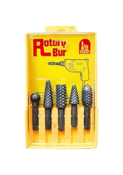 Rotary Bur Matkap Uçlu Ağaç Törpüsü 5 Li Takim Oyma Seti Evimdeyokyok