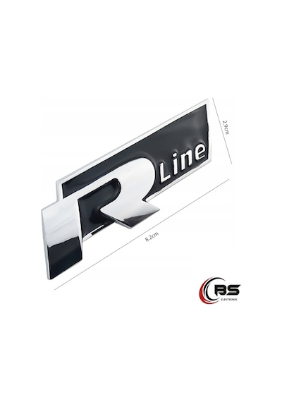R-Line Yapıştırmalı Logo Paslanmaz Krom Kaplama Metal Arma