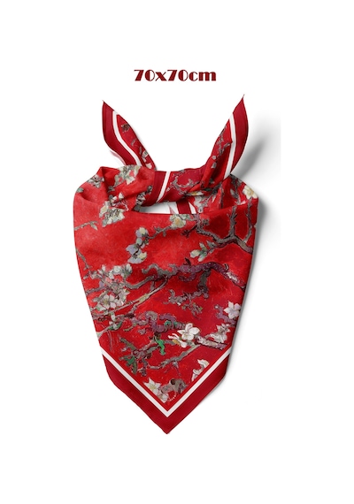 Red Blossom Desen 70 70cm Bandana/fular Çok Renkli