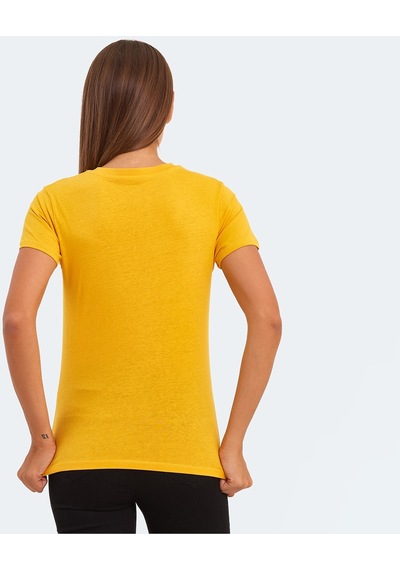 Slazenger KRISTEN I Kadın V Yaka Hardal Tişört