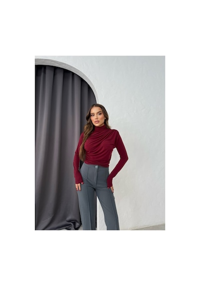 Unika Boutique Büzgülü Bluz bordo