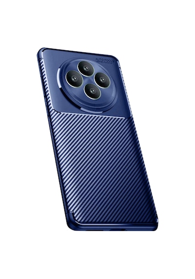 Tecno Spark 30c Kılıf Focus Carbon Silikon Kapak Lacivert