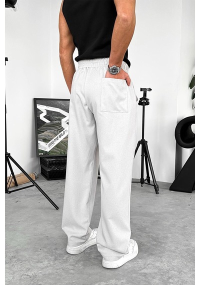 Açık Gri Dokulu Soft Jogger Pantolon Açık Gri