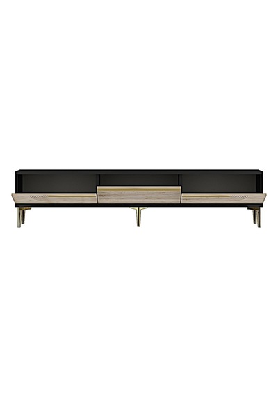 Tsa1805atg Meyra Tv Sehpası Antrasit-traverten-gold 180cm Antrasit - Traverten - Altın