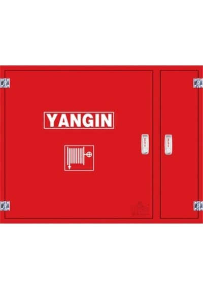 Yangın Dolabı 70x90x23 Ölçülerinde 1 20 Mt Kauçuk Hortumlu 1''vanalı Sac Kapaklı Tüp Bölmeli