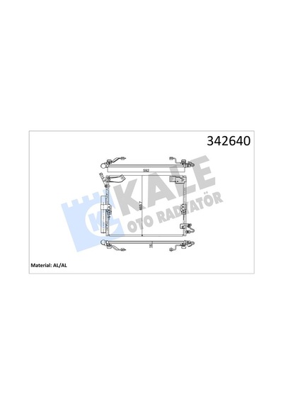 Kale 342640 Klima Radyatörü Kondanser - Toyota Land Cruiser 1998-2002 4.2 Td Dizel Klimalı Modeller 8846060260 - 8846060261
