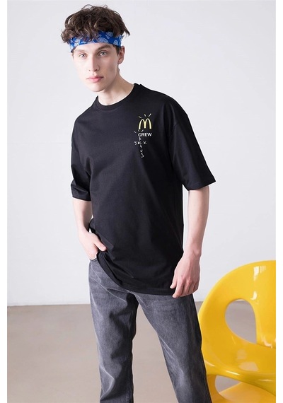 Startmore Unisex Mc Crew Cactus Jack Siyah Tshirt Siyah