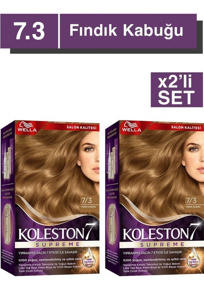 Koleston Supreme Kit Saç Boyası 7/3 Fındık Kabuğu X2 Adet