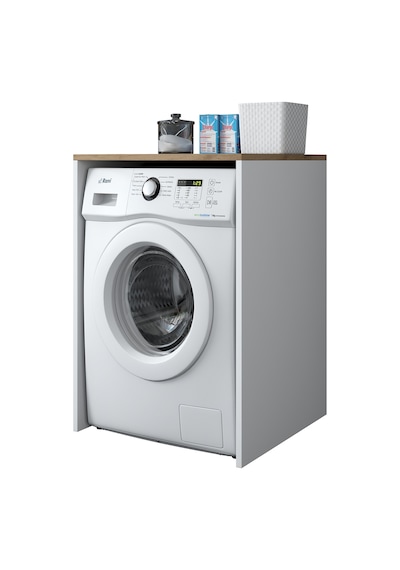 Rani Kd103 Çamaşır Makinesi Dolabı Banyo Dolabı Beyaz - S. Ceviz Beyaz