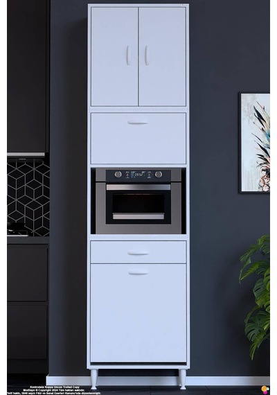 Zevra 55 Cm Fırın Dolabı Sepetli Kapaklı 4 Bölmeli Çok Amaçlı Mutfak Kiler Banyo Dolabı 55x226x32 Cm Beyaz Zevra 55 Cm Fırın Dolabı Sepetli Kapaklı 4 Bölmeli Çok Amaçlı Mutfak Kiler Banyo Dolabı 55x226x32 Cm Beyaz