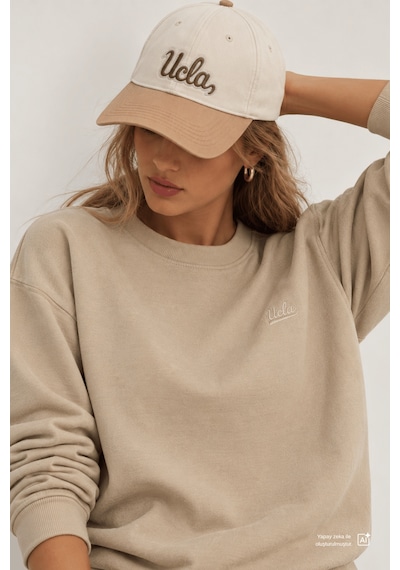 UCLA Rune Bej Baseball Cap Nakışlı Unisex Şapka