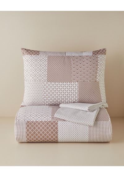 English Home Chain Patch Kolay Ütülenir Tek Kişilik Nevresim Takımı 160x220 Cm Turuncu
