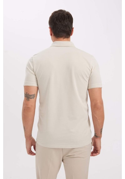 Defacto Slim Fit Dar Kesim Polo Yaka Kısa Kollu Pamuklu Tişört D0033AXNS Bej Defacto Slim Fit Dar Kesim Polo Yaka Kısa Kollu Pamuklu Tişört D0033AXNS Bej